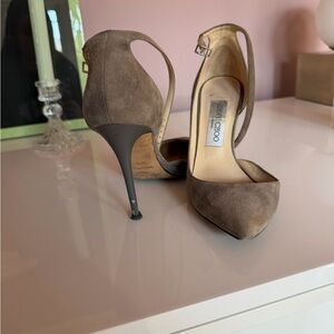 Jimmy Choo Taupe Suede Heels 36.5
